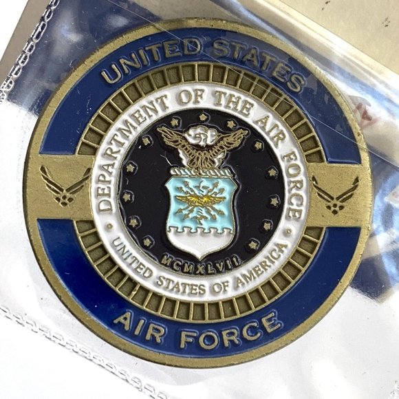 My Son Is In The Air Force Full Color Enamel Challenge Coin & Plastic Case 1.5" - Picture 3 of 3